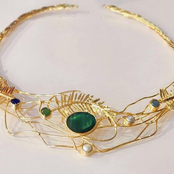 Green Stone Natural Gemstone Necklace & Earrings Set - Picture 3 of 3